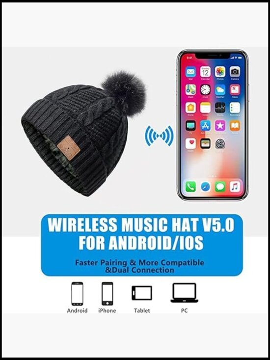 Bluetooth Beanie Hat with Wireless Headphones and Built-in Microphone main image 4